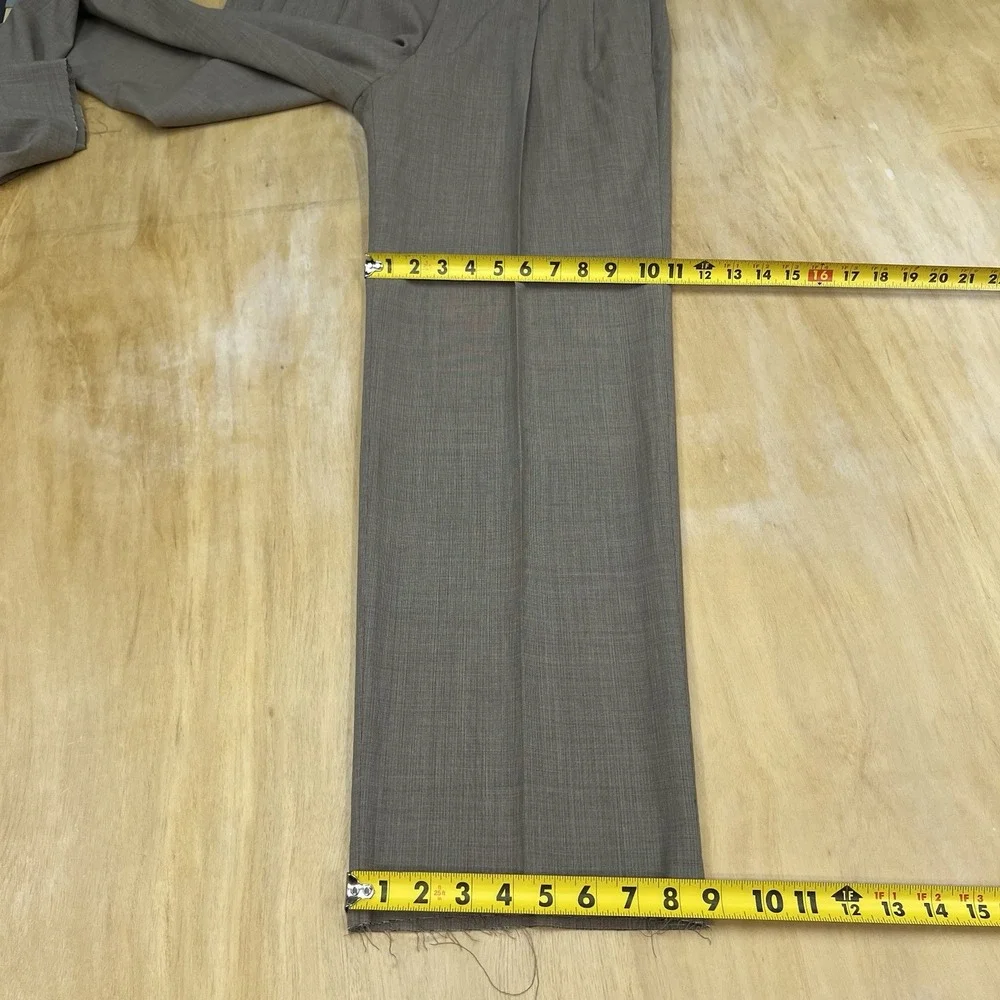 Brooks Brothers Suit Mens 43R Wool Pleated Pants 37x32 (Unhemmed) Tan